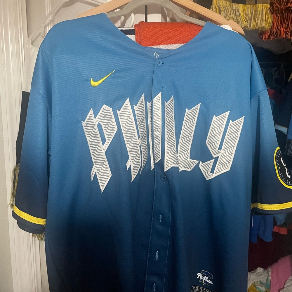 New 2024 Philadelphia Phillies Trea Turner City Connect Jersey MLB Postseason